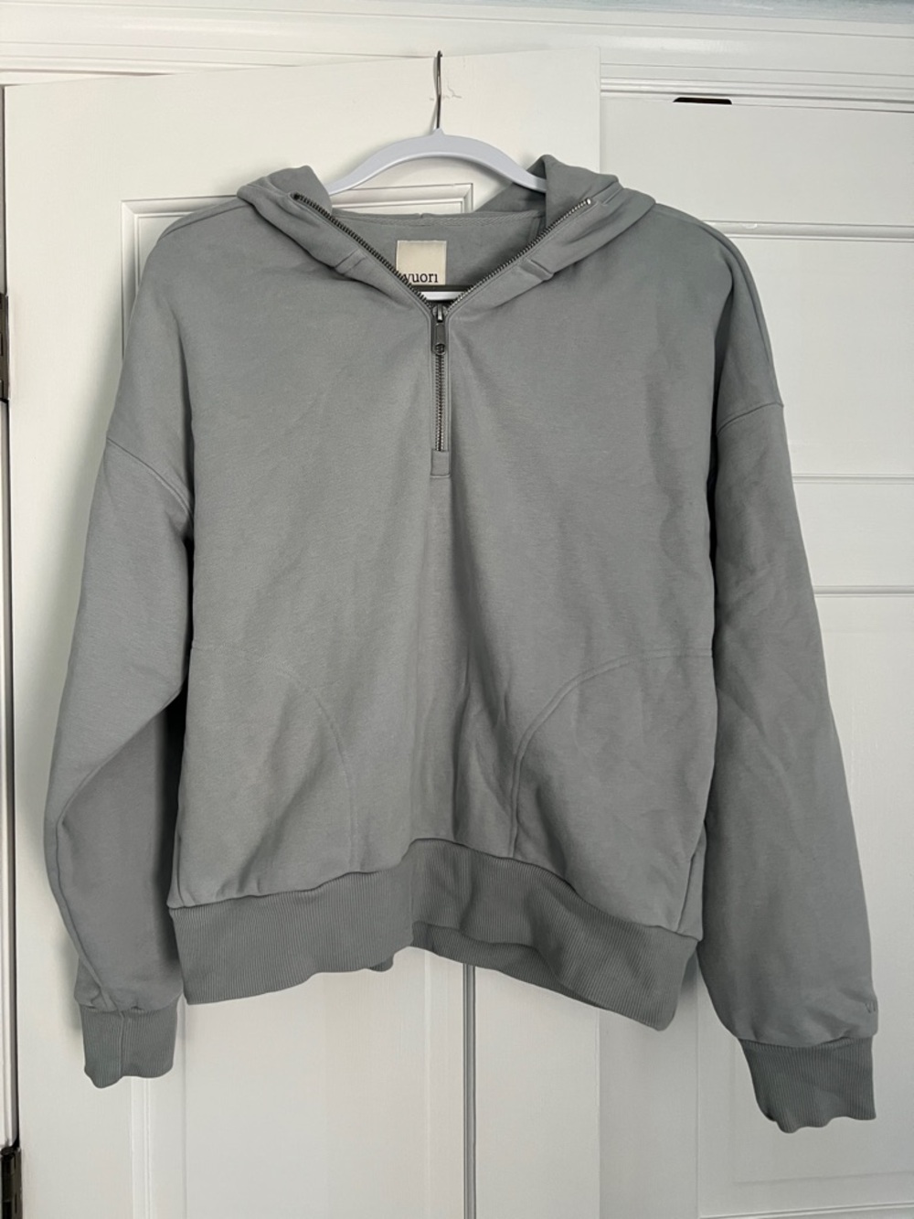 Vuori restore half zip hoodie in blue haze